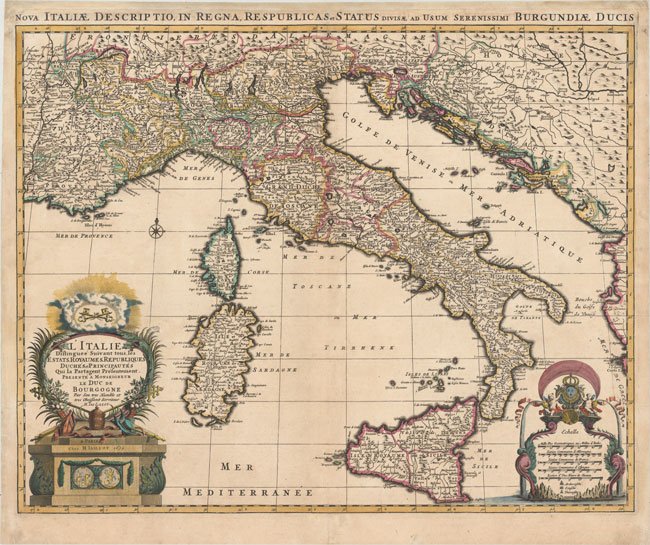 520.24 Italy-Jailot-Mortier-1694- Rare Antique Maps of America & More for Sale