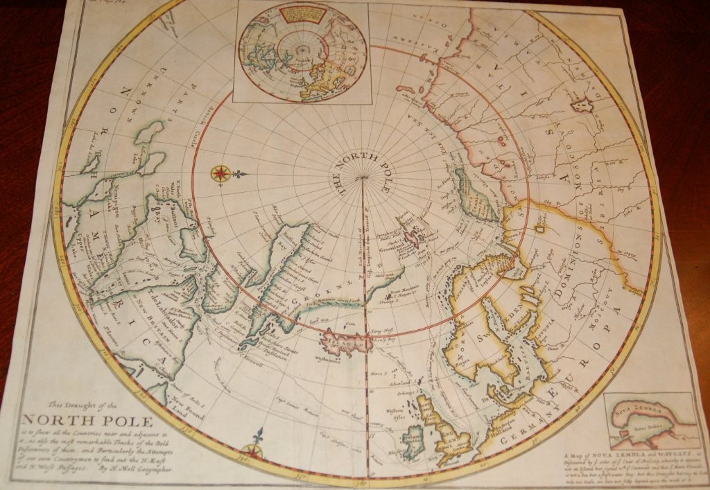 700.12 North Pole - 1705- Original World Maps for Sale