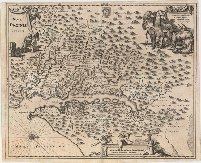 120.03 Nova Virginiae Tabula - 1671 - Rare Old Maps for Sale