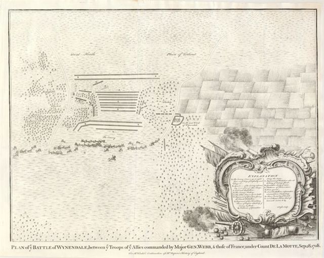 20.03 Plan of Battle Wynendale - 1745- Rare Old Maps and World Prints for Sale