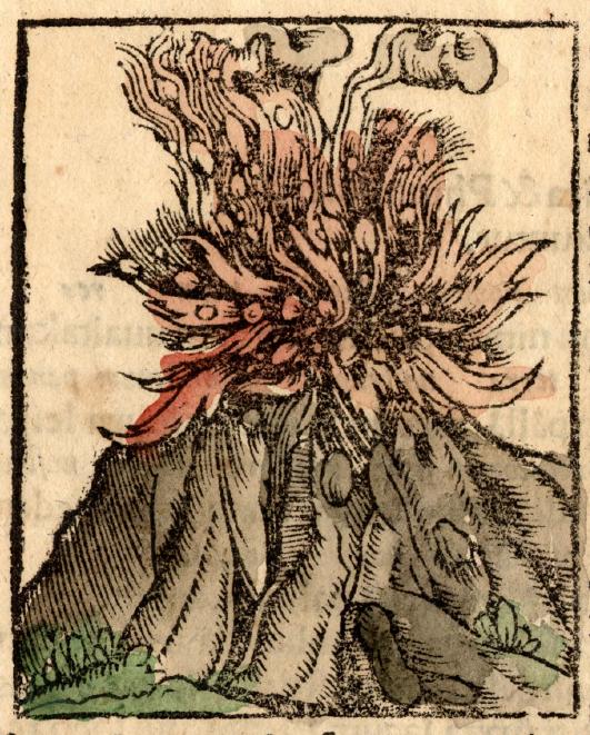 22.34b Woodblock - volcano