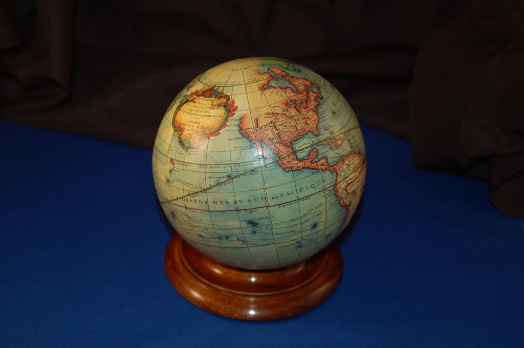 40.449 boat model, small table globe - 2013- Antique Maps and Globes of America for Sale