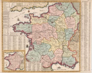 520.23 Carte Geo. de France - Chatelain - 1720- Antique Maps of America and Europe for Sale