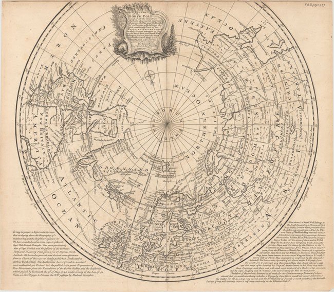 700.13 North Pole - 1748 - Bowen- Rare Old Maps for Sale