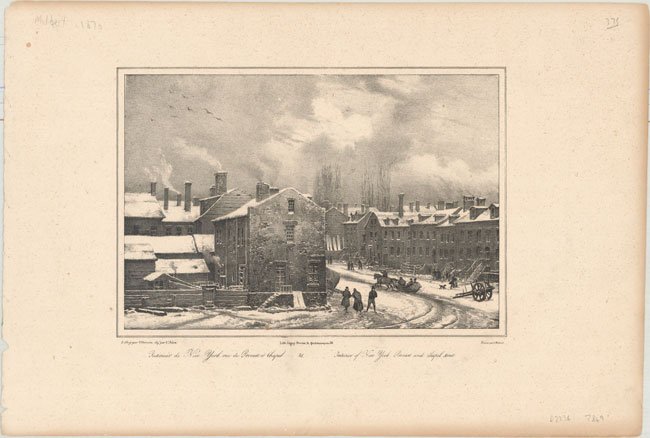 22.14 Antique Print of New York City - French - Melbert - 1870 for Sale